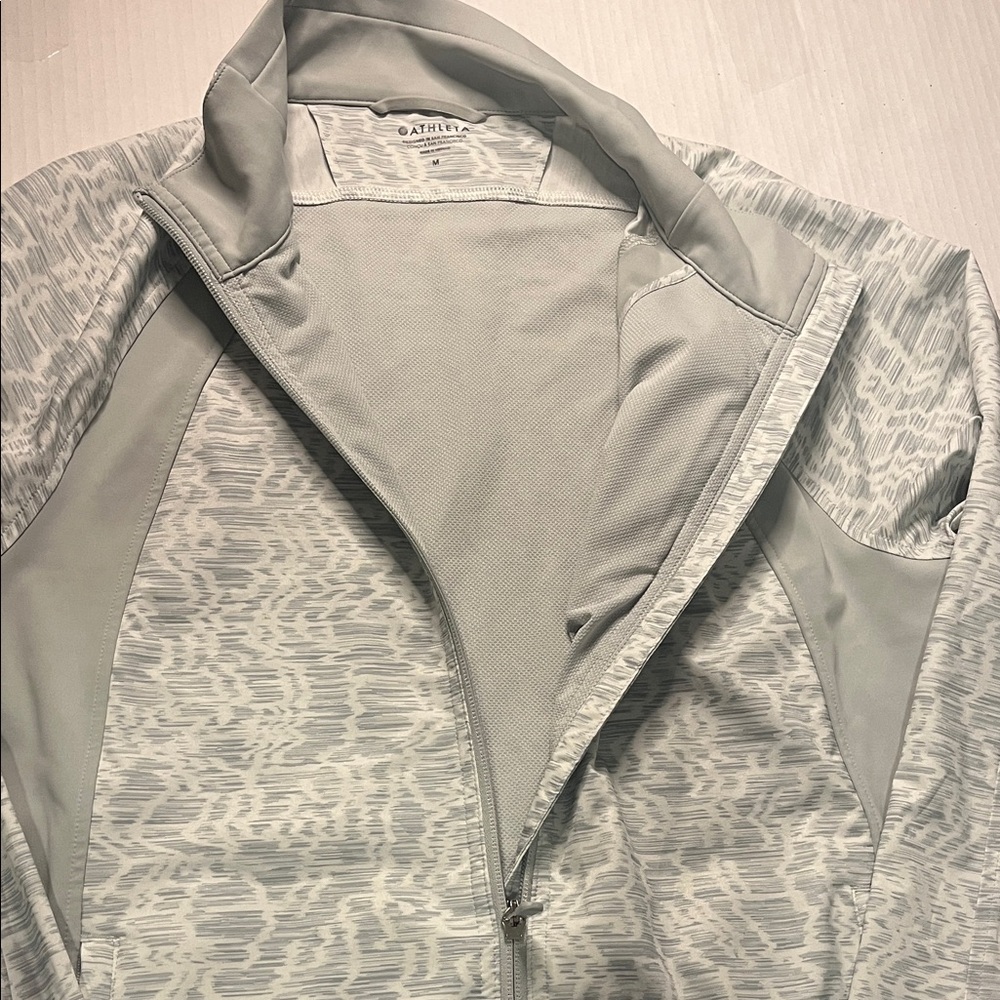 Athleta Patterned Gray Sport Jacket - image 7